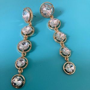 B3G1 Crystal & Gold Tone Dangle Earrings